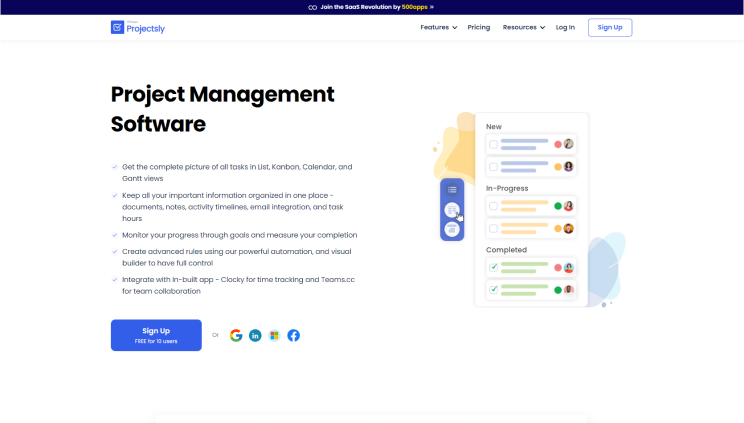 Projectsly helps to improve productivity as a project management tool