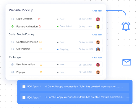 Get Notifications on Project Updates | Projectsly by 500apps