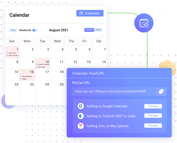 iCalendar Sync with Calendar Apps Projectsly by 500apps